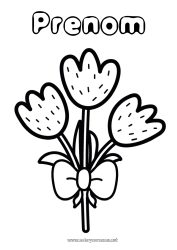 Coloriage gratuit Fleurs Printemps Tulipe