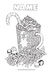 Free coloring Winter Christmas Mug Drinks