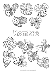 Colorear para personalizar Animales Abeja Zentangle Insectos