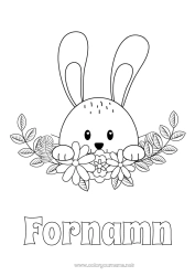 Gratis färgläggning Blommor Vår Kanin Djur Påsk Skogens djur