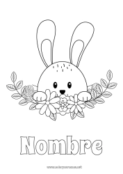 Dibujo libre Flores Primavera Conejo Animales Pascua de Resurrección Animales del bosque