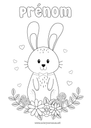 Dessin gratuit Fleurs Printemps Lapin Animal Pâques Animaux de la forêt