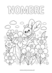 Dibujo libre Flores Verano Primavera Animales Abeja Insectos