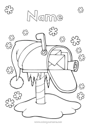 Free colouring Christmas Letterbox