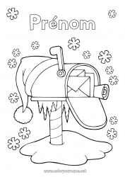 Coloriage gratuit Noël Boîte aux lettres