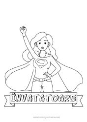 Pagină de colorat pentru copii Mama Erou Sora Învățătoare/Învățător Bunica Insignă super Meserii în educație