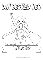 Gratis farvelægning Mor Helt Søster Lærer/Lærerinde Barnepige Super badge Uddannelsesfag.