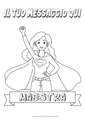 Colorazione gratuita Mamma Eroe Sorella Insegnante Tata Badge super Mestieri dell'educazione
