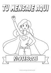 Colorear para personalizar Mamá Héroe Hermana Maestra, Maestro Niñera Insignia Super Profesiones de la Educación