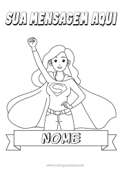 Página de desenho infantil Mamãe Herói Irmã Professora/Professor Babá Emblema super Profissões de educação