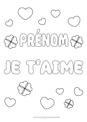 Coloriage à personnaliser Coeur Trèfle 