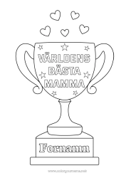 Färgläggningssida att anpassa Mamma Kopp, trofé, medalj Tävlingar och utmärkelser