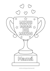 Niño página para colorear Mamá Copa, trofeo, medalla Competitions and Rewards