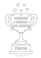 Kinder-Malvorlage Mama Pokal, Trophäe, Medaille Wettbewerbe und Belohnungen