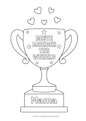 Kleurplaat voor kinderen Mama Beker, trofee, medaille Wedstrijden en beloningen