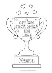 Pagină de colorat pentru copii Mama Cupă, trofeu, medalie Competiții și premii
