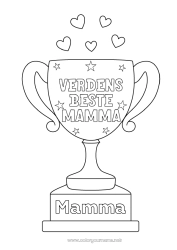 Fargeleggingssiden for barn Mamma Kopp, trofé, medalje Konkurranser og priser
