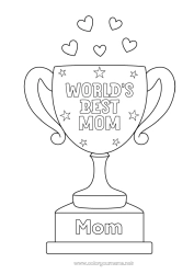 Child coloring page Mum Cup, trophy, medal Competitions and Rewards