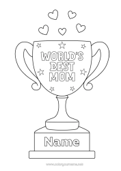 Colouring to customise Mum Cup, Trophy, Medal Competitions And Awards