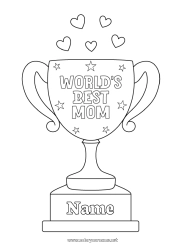 Coloring to customize Mum Cup, trophy, medal Competitions and Rewards