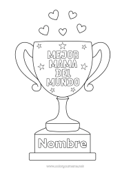 Colorear para personalizar Mamá Copa, trofeo, medalla Competitions and Rewards