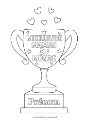 Coloriage à personnaliser Maman Coupe, trophée, médaille Compétitions et récompenses