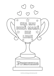 Pagină de colorat personalizată Mama Cupă, trofeu, medalie Competiții și premii