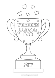 Farvelægningssiden for børn Far Pokalen, trofæet, medaljen Konkurrencer og priser