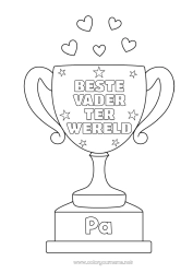 Kleurplaat voor kinderen Papa Beker, trofee, medaille Wedstrijden en beloningen