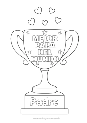 Niño página para colorear Papá Copa, trofeo, medalla Competitions and Rewards