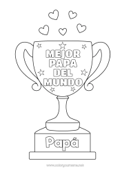 Colorear gratis Papá Copa, trofeo, medalla Competitions and Rewards