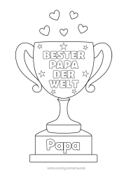 Kinder-Malvorlage Papa Pokal, Trophäe, Medaille Wettbewerbe und Belohnungen
