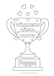Färgläggningssida för barn Pappa Kopp, trofé, medalj Tävlingar och utmärkelser