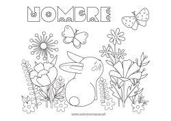 Dibujo libre Flores Conejo Mariposa Animales Insectos Animales del bosque