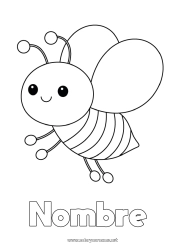 Dibujo libre Kawaii Animales Abeja Dibujos fáciles para colorear Insectos