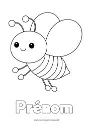 Dessin gratuit Kawaii Animal Abeille Coloriages faciles Insectes