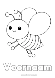 Gratis tekening Kawaii Dier Bij Eenvoudige kleurplaten Insecten