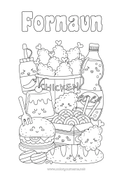 Gratis tegning Kawaii Mad Drik Sodavand Hamburger