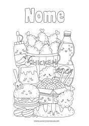 Disegno gratuito Kawaii Cibo Bevanda Soda Hamburger