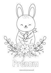 Dessin gratuit Fleurs Printemps Lapin Animal Animaux de la forêt