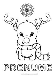 Pagină de colorat personalizată Iarna Ren Crăciun Animal Animale din pădure