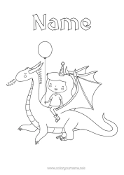 Colouring to customise Dragon Princess Animal Dragons, Unicorns, And Fantastical Creatures Saint George