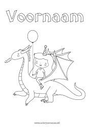 Gratis kleurplaat Draak Prinses Dier Draken, eenhoorns en fantastische dieren Sant Jordi of Sint-Joris