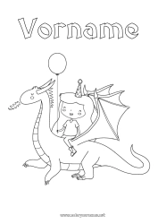 Kostenlose Malvorlage Drache Prinzessin Tier Drachen, Einhörner und fantastische Tiere Sant Jordi oder Sankt Georg