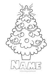 Free colouring Christmas tree Christmas