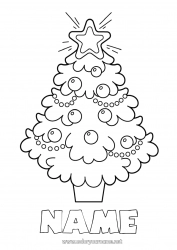 Free coloring Christmas tree Christmas