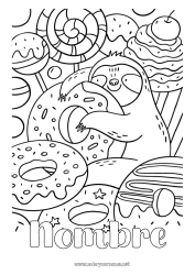 Dibujo libre Animales Donuts Golosinas Dibujos complejos para colorear Animales del bosque Ranura Chupeta