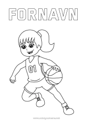 Gratis tegning Sport Jente Basketball Lagidrett