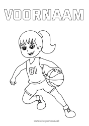 Gratis tekening Sport Meisje Basketbal Teamsporten