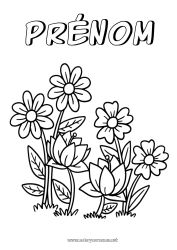 Coloriage gratuit Fleurs Printemps